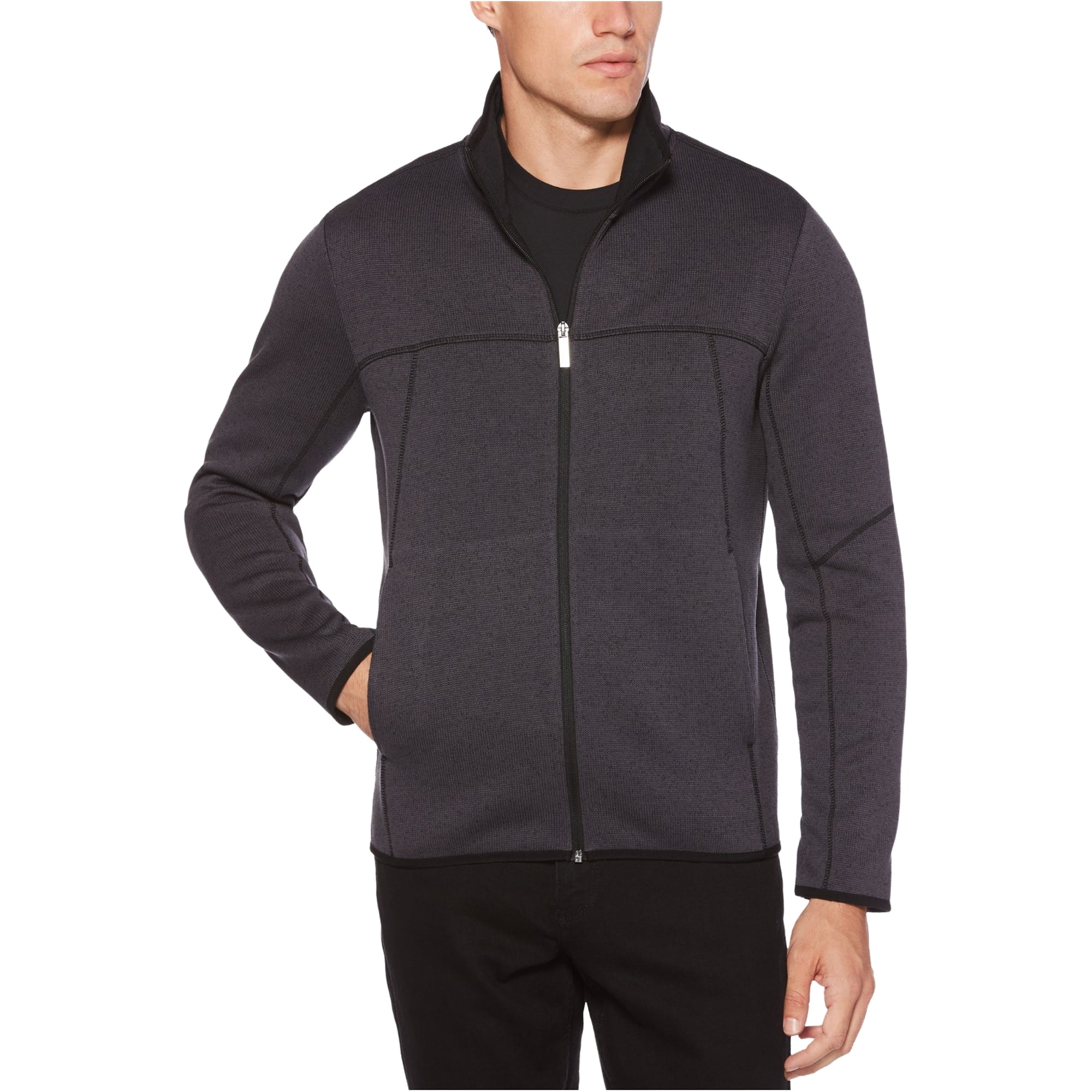 Perry Ellis Mens Full Zip Knit Sweater