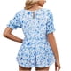 thumbnail image 5 of Fiudx Ofertas Flash Del Día Solo En Línea Blusa Holgada de Manga Corta con Cuello Redondo Informal Estampada a La Moda para Mujer, 5 of 6