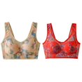 thumbnail image 1 of (2-Pack) Rinsvye Thin Wired Mesh Print Backless Comfortable Bralette No Buckle Beauty Back Women Comfort Fit Design, 1 of 4