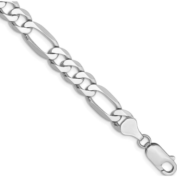 14K White Gold Wg 7mm Flat Figaro Chain (8 X 7) Made In South Africa wfig180-8
