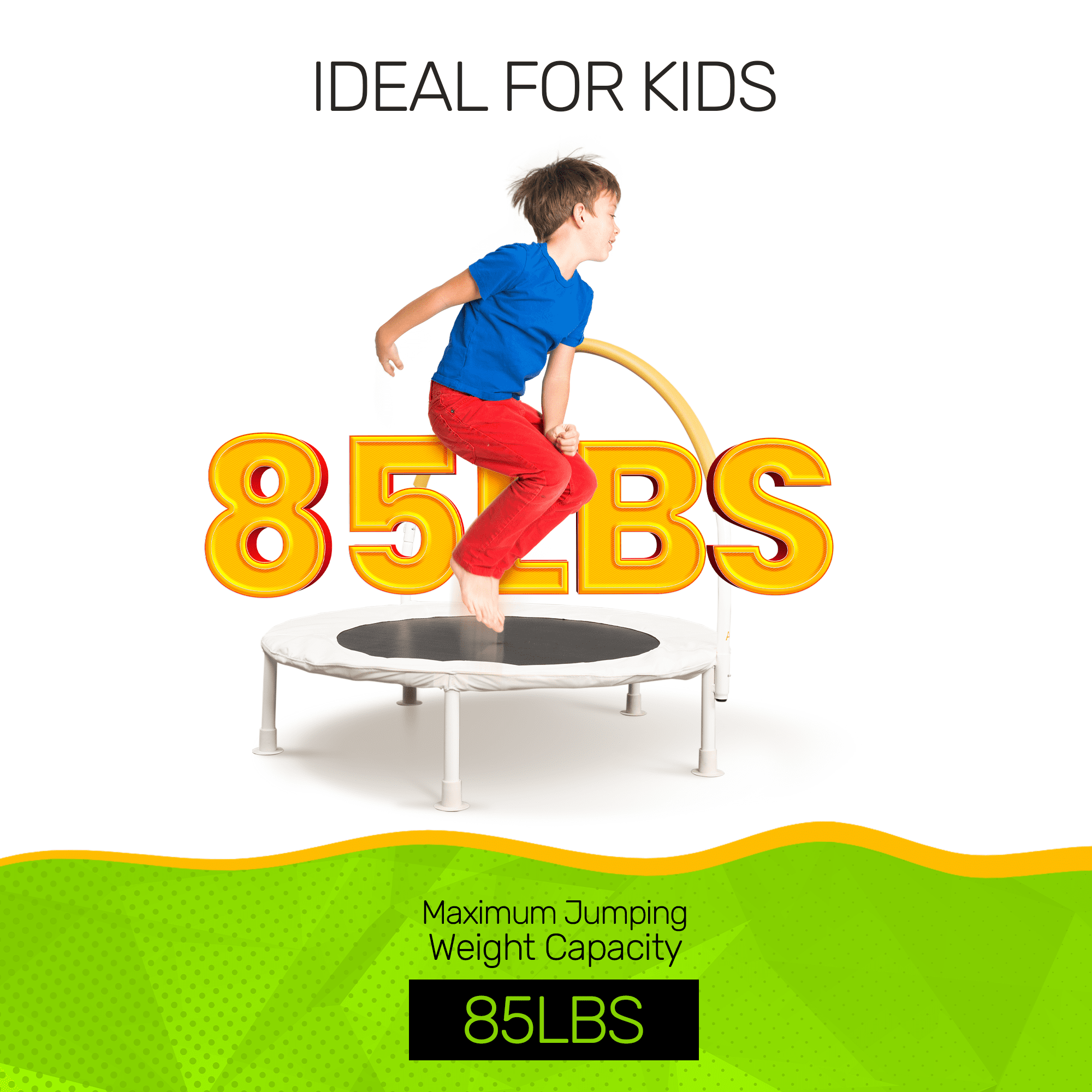 Jumpking 36" Indoor/Outdoor Toddler Trampoline with Bungie Cords, Rust-Resistant, Family-Friendly