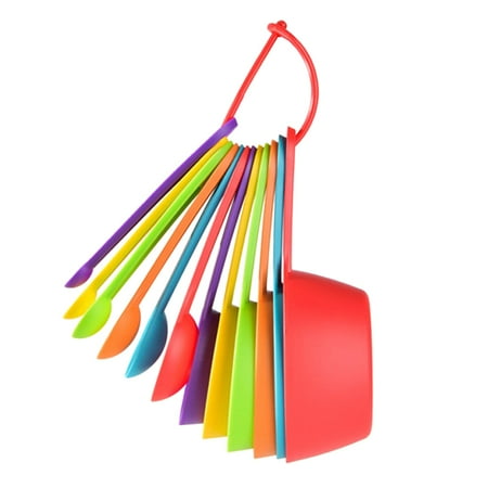 

MPWEGNP Measuring Cup And Spoon Set Color Kitchen Baking Tool With Scale For Measuring Dry And Liquid Measuring Spoons (12 Sets)