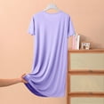 thumbnail image 5 of Women's Casual Dress Short Sleeve Round Neck Comfortable Home Leisure Spring Summer Flowy Lightweight Breathable Soft Stretchy Fashionable Versatile Everyday Wear Womens Casual Trendy Midi Dresses, 5 of 8
