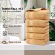 thumbnail image 3 of Juego de toallas de baño premium de 5 piezas, extra absorbentes, de algodón de secado rápido, para baños de invitados y días de spa en casa. Aestivo | Naranja | AESTIVO, 3 of 7
