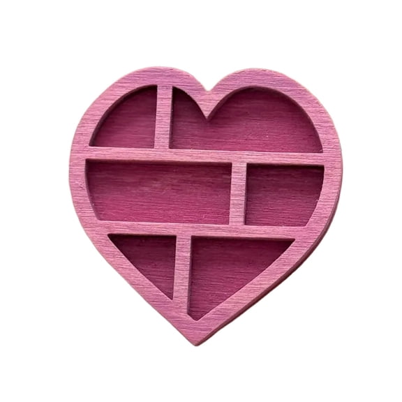 Mini Heart Shaped Wooden Desktop Organizer Decorative Storage Shelf for Home