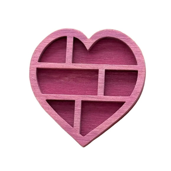 Dsscvnef Mini Heart Shaped Wooden Desktop Organizer Decorative Indoor Storage Shelf for Home Random Ornament Assortment and Christmas Bulbs