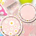 thumbnail image 3 of Juego de Vajilla Margaritas Rosadas Retro Hippie para Fiesta de Cumpleaños, 3 of 6