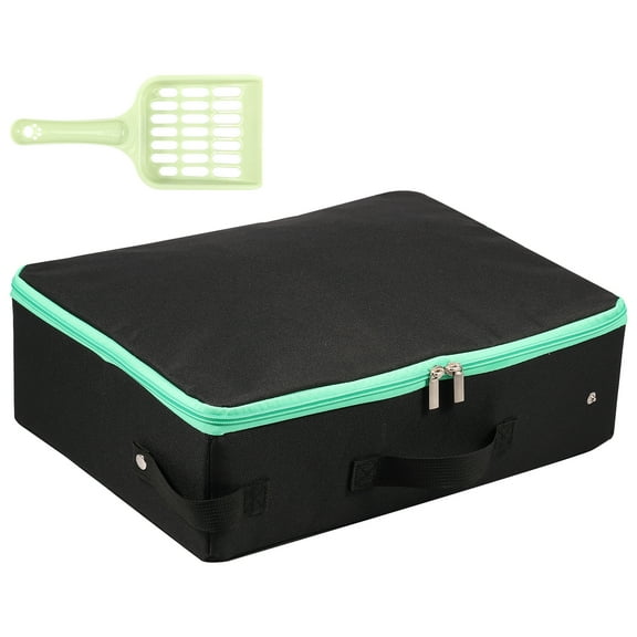 Threns Cat Travel Litter Box Waterproof Portable Cat Litter Box Leakproof Foldable Litter Box Multifunctional Portable Litter Box with Litter Scoop for Outdoor Home Car Traveling