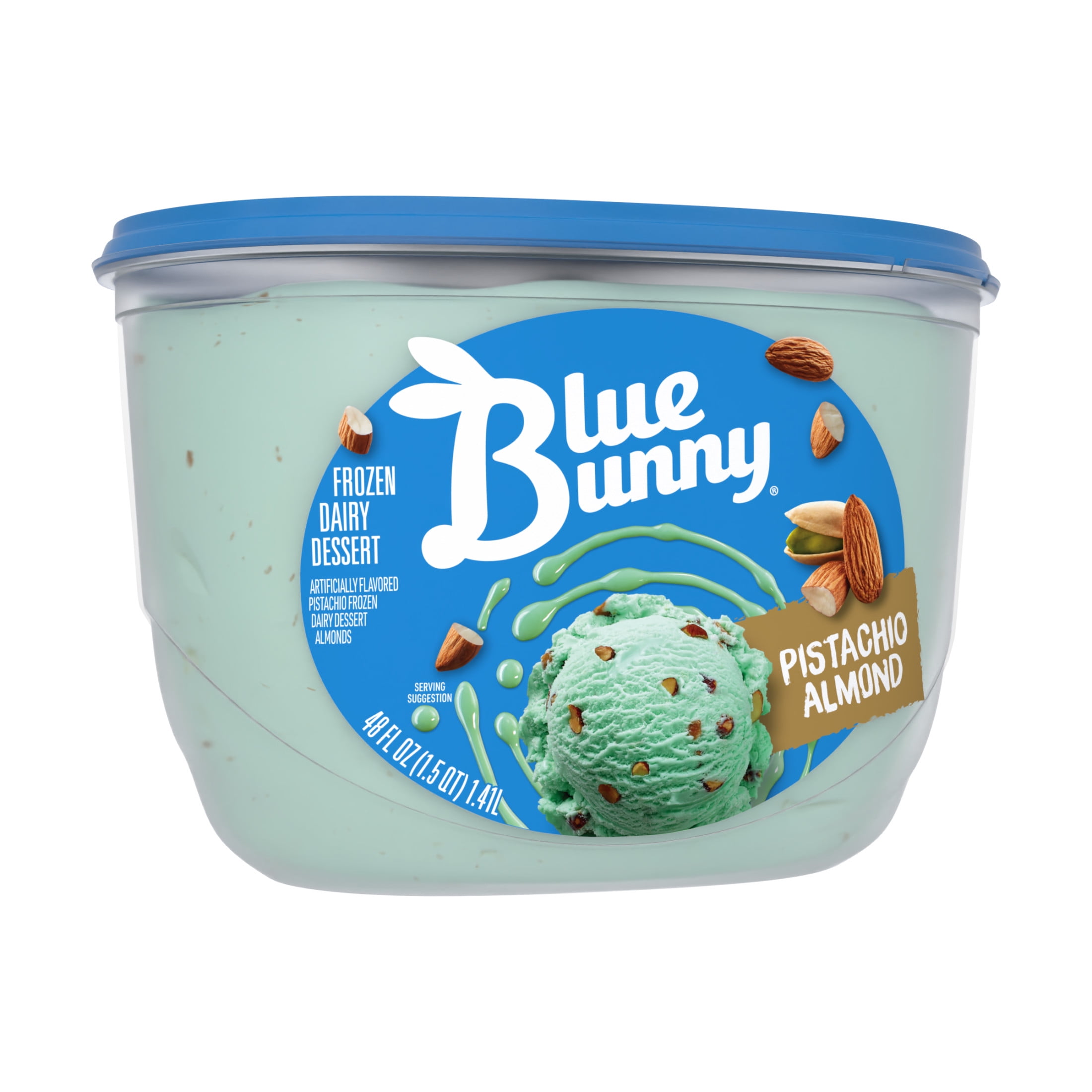 Blue Bunny Pistachio Almond Flavored Premium Frozen Dessert, 48 fl oz