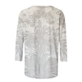 thumbnail image 3 of Uootdi Womens Tops Boho Botanical Print 3/4 Sleeve Top Soft Stretchy Blouse Casual Daily Top Elegant Blouse Gift, 3 of 5