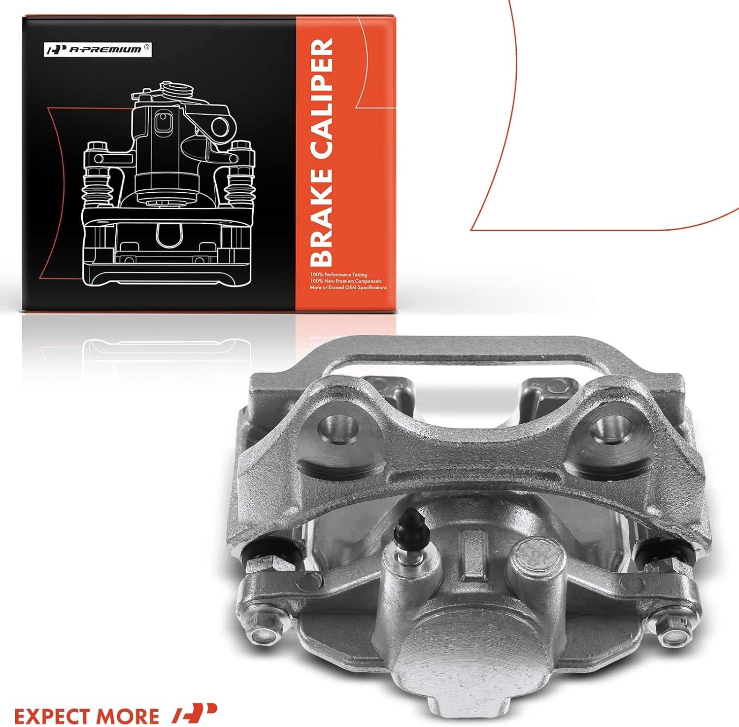A-Premium Rear Brake Caliper Assembly with Bracket for Chevrolet Silverado, GMC Sierra, 2-Piece Set