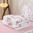 thumbnail image 5 of Homewish Cute Pink Bowknot Kids Zipper Twin Comforter Sets with Fitted Sheet and 2 Pillowcases,Initial Alphabet B Zipper Bedding Set For Girls,Pink Reversible,4 Pieces, 5 of 7
