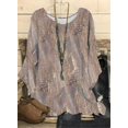 thumbnail image 1 of Jersey de manga larga para mujer, Camiseta con estampado de nuevo diseño, cuello redondo, holgado, talla grande, elegante, Vintage, otoño e invierno, 2022, 1 of 4