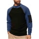 thumbnail image 2 of pstuiky camisetas de manga larga para hombre, Blusa informal de manga larga con cuello alto y cremallera cálida de polar de color liso para hombre top de hombre m, 2 of 9