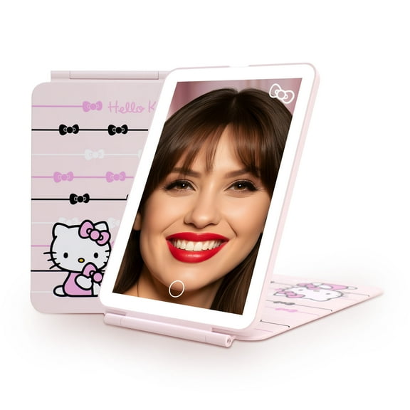 Impressions Vanity Hello Kitty  Ribbon TouchPad Mini LED Makeup Mirror with Tri Tone LED Lighting