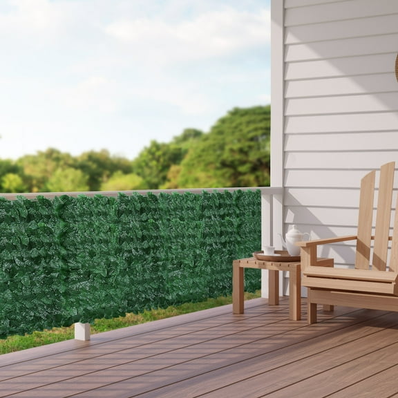 40 Pieces Artificial Green Leaf Privacy Fence Screen, Hedge Backdrop for Balcony, Indoor, Outdoor Garden Fence