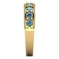 thumbnail image 4 of 0.81 ctw Wedding Band for Women - 18K Yellow Gold Blue Moissanite Stackable Eternity Ring, 4 of 6