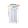 thumbnail image 1 of SIfdSeng Contenant à Collation à 4 Compartiments Pot de Céréales Scellé avec Compartiment Pot de Rangement Maison Cuisine Pot de Rangement de Qualité Alimentaire avec Couvercle Compartiment Pot de Rangement Alimentaire Transparent Zéro Déchet, 1 of 5