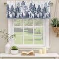thumbnail image 2 of Navy Blue Pine Tree Curtain Valances for Windows, Kitchen Valance Window Treatments Panel 2 Pack, Spring Botanical Watercolor Rod Pocket Short Curtains for Bathroom Bedroom 42 x 12 Inch, 2 of 8