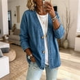 thumbnail image 4 of Stralyhd Denim Cardigan for Women Lightweight Long Sleeve Open Front Jean Jacket Casual Trendy Oversized fit Button up Cardigans Blue L, 4 of 5