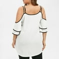 thumbnail image 4 of Timegard Plus Size Tops for Women Keyhole Neck Cold Shoulder Ruffle 1/2 Sleeve Comfy Tee Casual Tunic Tops, 4 of 7
