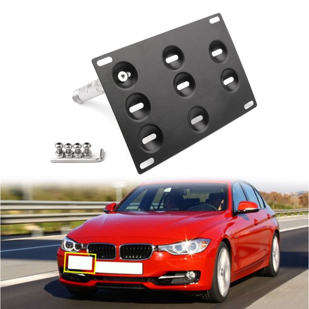 Bumper Tow Hook License Plate Mount Bracket For BMW E31 E36