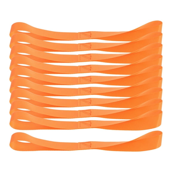 FOMIYES 10Pcs Orange Polyester Loop Straps Heavy Duty Tie Down for ATV UTV Motorcycles and Cargo 25mm