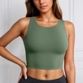 thumbnail image 2 of PMVFHDE Women's Solid Color Tankini Swim Top Comfortable Breathable Shirt For Beach Pool Summer Water Activities Army Green,XXL, 2 of 6