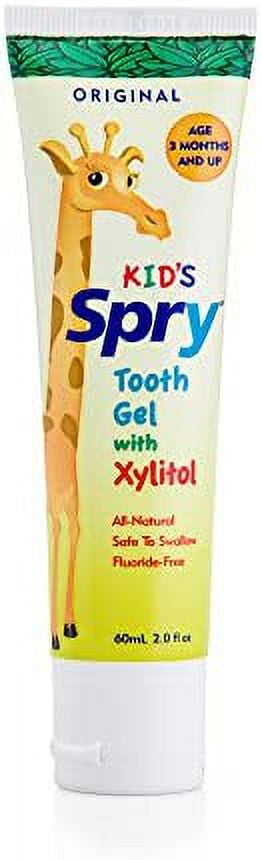 Xlear - Spry Kid's Tooth Gel with Xylitol, Original Flavor 2 oz Tube,Pk of 4