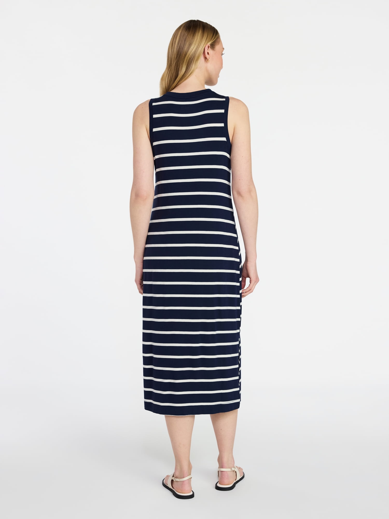 Time and Tru Women's Sleeveless Midi Column Dress, Sizes XS-XXXL