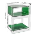 thumbnail image 2 of Acrylic Side Table, Acrylic Nightstand for Bedroom, Side Table for Living Room, Bedrooms, Offices, and More (15.7*11.8*19.7in)-Green, 2 of 11