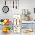 thumbnail image 6 of Kisportee 2 Pack Pull Out Bathroom Under Sink Organizers and Storage, 2 Tier Stackable Kitchen Pantry Organization, Medicine Cabinet Organizer with Movable Dividers, Clear, 6 of 12