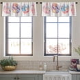 thumbnail image 3 of LALILO Kitchen Curtain Valance Feathers Watercolor And Bright Rod Pocket Window Curtain 52"x 18" Set of 2, 3 of 5