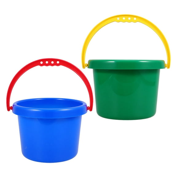 PBPBOX 2pcs Beach Sand Bucket for Summer Activities Portable Round PP Playing Bucket