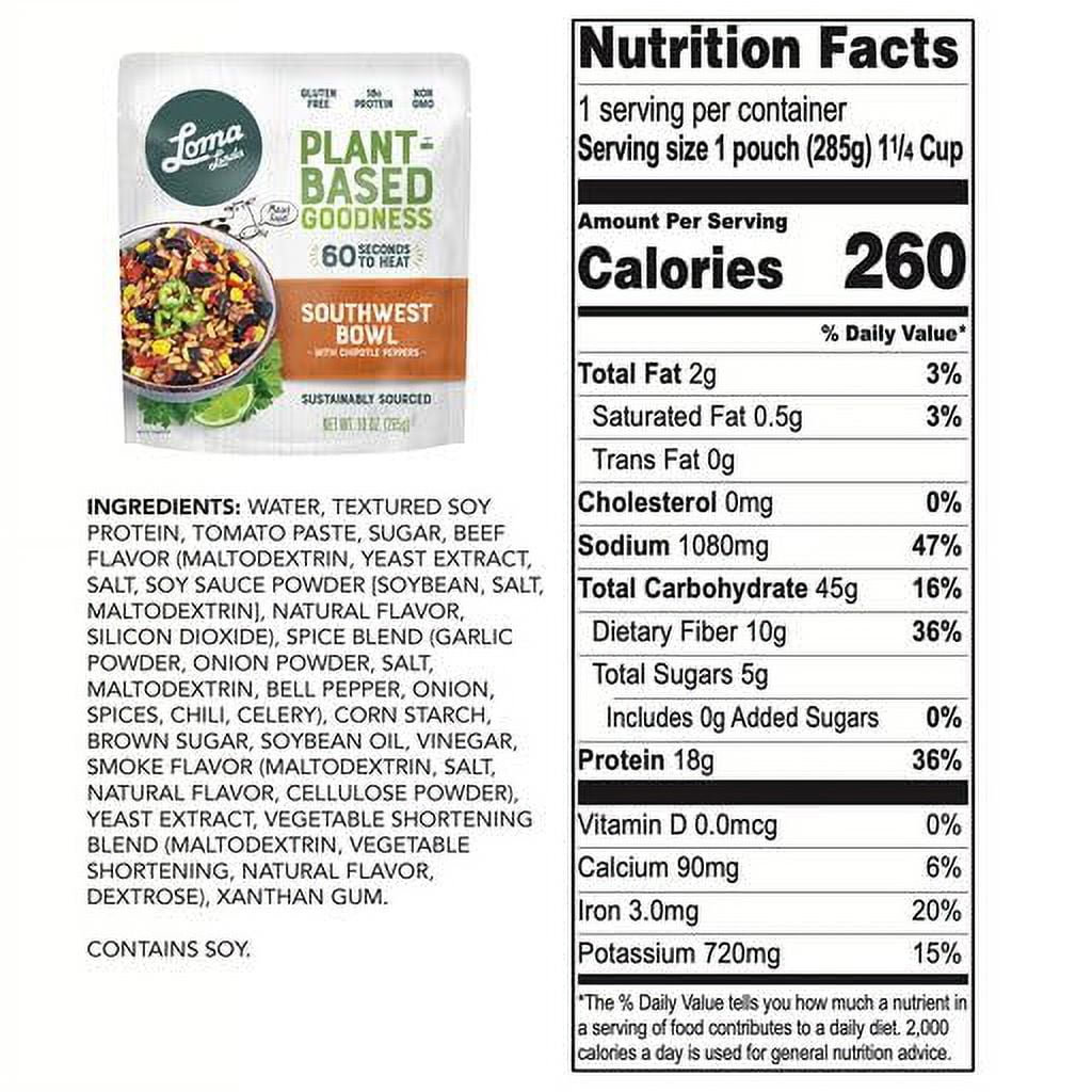 Loma Linda Chipotle Bowl - Plant-Based Protein (10 oz.) (Pack of 12) - Vegan
