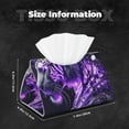thumbnail image 5 of Pofeuu Purple Pattern White Tiger Print Tissue Box Cover, Modern Decorative PU Leather Rectangular Tissue Box Case Organizer Holder for Vanity Countertop, Night Stands, Livingroom, 5 of 7