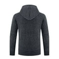 thumbnail image 3 of IYTR Men's Patchwork Quilted Hoodie Hooded Drawstring Long Sleeve Jacket Winter Warm Fleece Lined Zipper Outerwear Dark Gray XXL, 3 of 3