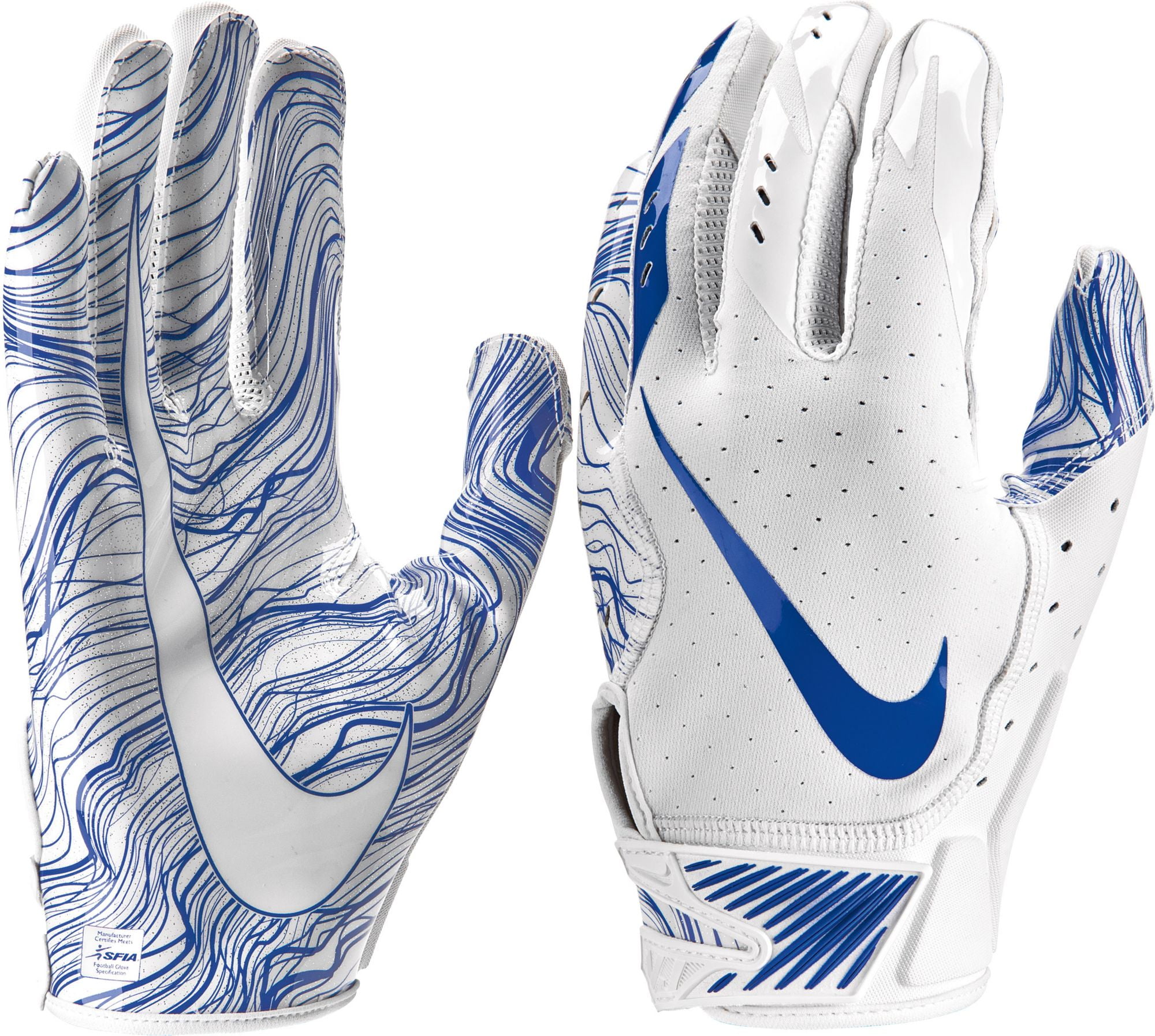 BRAND NEW Nike Vapor Jet 5.0 Receiver Gloves - ADULT & YOUTH SIZES, COLORS  (YOUTH,L,ROYAL BLUE/CHROME) 