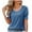 Blue, variant on Puff Tops for Women Spring Summer Solid Color Fashion Casual Loose V Neck Short Sleeve Top