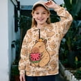 thumbnail image 2 of Uorisanigo Girls Sweatshirts Soft Long Sleeve Pullover Crop Tops Oversized School Watermelon Capybara Quarter-Zip Jacket Shirts Fall Trendy Clothes Cropped Pullover Hoodies, 2 of 7