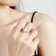 thumbnail image 4 of 925 Sterling Silver Moissanite Engagement Ring 5 Carat D Color VVS1 Clarity Anniversary Rings Asscher Cut Diamond Rings for Women, 4 of 7