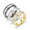 thumbnail image 1 of 3PCS Anillo de titanio de 6 mm Joyería de acero inoxidable Anillo de hombre mate esmerilado Alianza de boda Ajuste cómodo Tamaño 7-10, 1 of 7