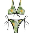 thumbnail image 2 of Dreamtimes Tropical Palm Leaves and Pineapple Bikinis Swimsuit Set for Women, Small, 2 of 7