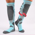 thumbnail image 3 of 1 Paire de Chaussettes de Ski Hauteur Genou en Coton Absorbant la Sueur, Chaussettes de Randonnée pour Sports, 3 of 4