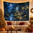 thumbnail image 3 of Moonlit Forest Path Beneath a Full Moon, Mystical Fantasy for Nature Lovers, Enchanted Forest Decor, Housewarming Gift, Tapestry Wall Hanging for Bedroom and Living Room, 3 of 7