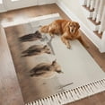 thumbnail image 4 of Bedroom Rug Carpet 3'x 5', Highland Cows Washable Floor Carpet with Tassels, Farmhouse Animals Barn Fence Retro Elegant Soft Floor Rug Mat for Patio, Balcony, Laundry, Room Decor, 4 of 9
