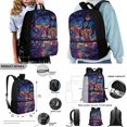 thumbnail image 2 of ZUXONGSY Painted Highland Cattle Galactic Planet Print Backpack Set for Boy Girls, Lightweight 4 In 1 School Bag with Lunch Box Pencil Case and Water Bottle Holder for Kids Elementary Bookbag, 2 of 6