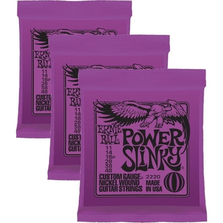 Ernie Ball Power Slinky Guitar Strings Pack of 3 2220x3