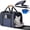 Dark Blue, variant on Soft-Sided Escape-Proof Pet Carrier for Large Cats and Small Dogs Up to 25 lbs, Portable Travel Carrier with Locking Zippers, Dual-Sided Cushion, Safety Car Buckle, and Foldable Travel Bowl
