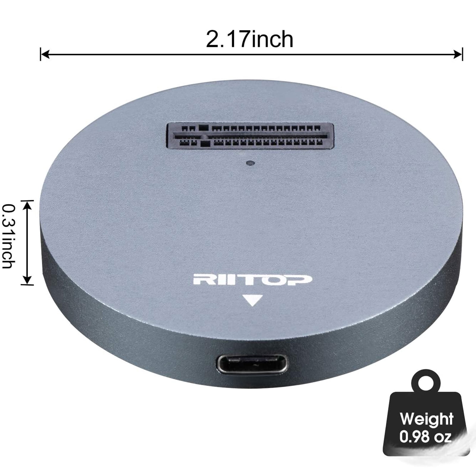 RIITOP M.2 NVMe SSD to USB Docking Station Adapter, External M.2 PCI-e NVMe SSD to USB-C Reader Adapter Converter for M.2 (M Key) NVMe SSD